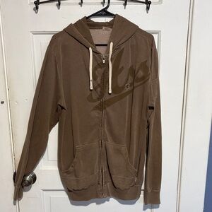 Men's Brown Zip-Up Hoodie